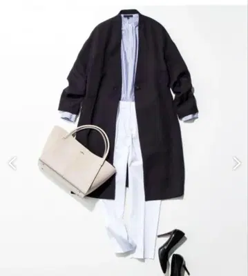 [새상품급]iCB 아이씨비 Mid Air 노카라 코트 M 사이즈 네이비