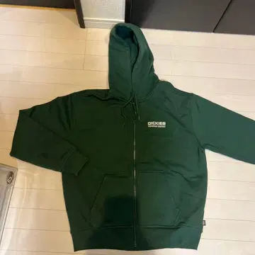 DICKIES 다크 그린 풀 지퍼 후드티 M 사이즈