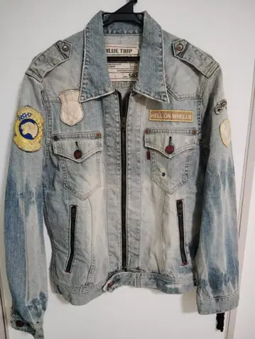 배송비 포함 EDWIN 블루 립 와펜 G 데님 자켓 sizeL