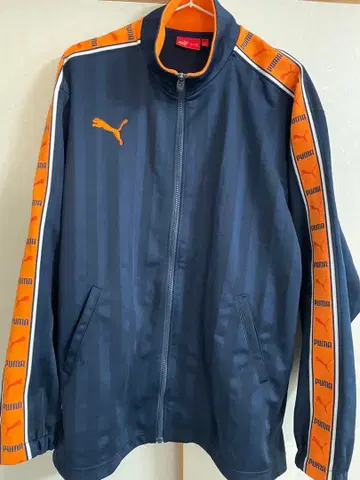 PUMA 네이비 오렌지 스트라이프 저지