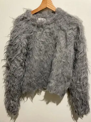 OHGA 푸들 니트 그레이