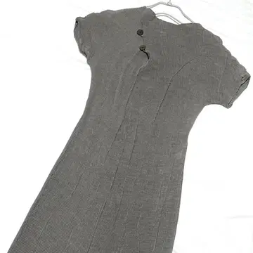 HIROKO BIS 히로코비스 플리츠 가공 원피스 반팔 그레이 L