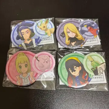 포켓몬 마스터즈EX 트레이너 캔뱃지 4종 세트