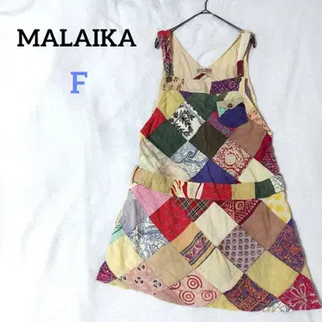 MALAIKA 패치워크 살로펫 원피스 블록 패턴 꽃무늬