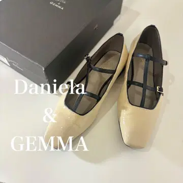 다니엘라앤드제마 T스트랩 펌프스 에나멜 베이지 36