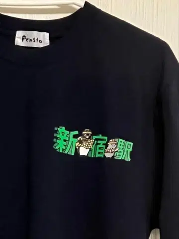 Pensta 신주쿠역 한정판 Suica 펭귄 T셔츠 네이비 M 사이즈