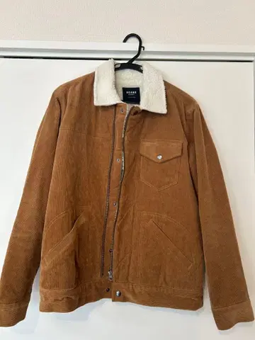 BEAMS HEART 브라운 코듀로이 보아 블루종