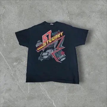 레이싱 Shane Stewart 57 양면 프린트 티셔츠 블랙