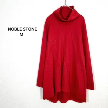 노블 스톤 원피스 레드 미니 기장 하이넥 튜닉 봄 새상품급