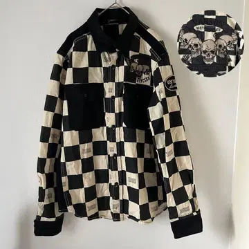 양품 VANSON 데님 자켓 스컬 자수 M 남성용 y2k 바이크