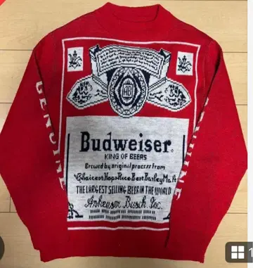 버드와이저 budweiser 70s 구제 의류 usa제 양면 니트