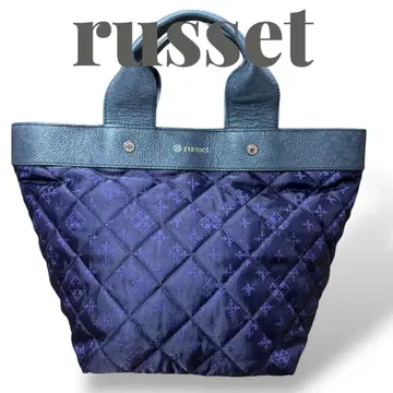 컨디션 최상 russet 러셋 토트백 퀼팅 올 패턴 퍼플 가죽