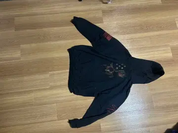 블랙 후드티 스컬 빈티지 vintage