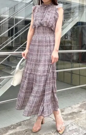 스나이델 Sustainable 프릴 원피스 체크