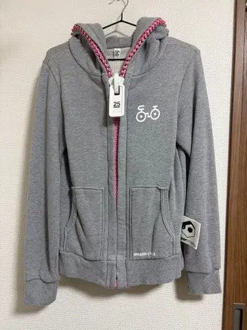 [ 레어 ] 기나시 사이클 팻 지퍼 후드티 완판템 그레이 x 핑크