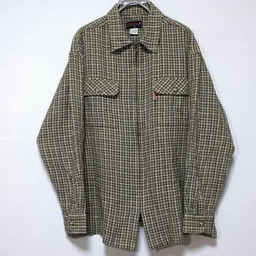 컨버스 셔츠 자켓 빈티지 체크 지퍼 긴팔 M 새상품급