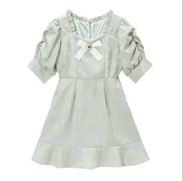 민트 그린 아가씨풍 반팔 원피스 리본 포함 디어마이러브 휘핑 4L