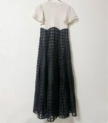 시어 체크 코르셋 원피스