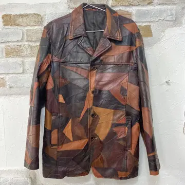 초레어 빈티지 토네이도 마트 양가죽 패치워크 가죽 자켓 L