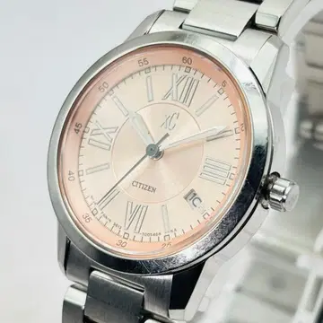 작동 시티즌 xC 여성용 손목시계 데이트 핑크 다이얼 봄 쿼츠