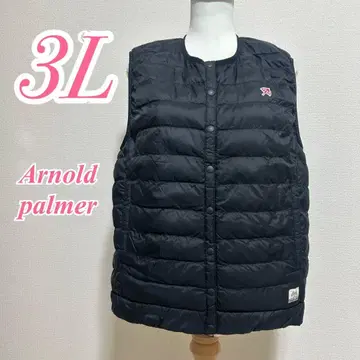아놀드 파머 블랙 다운 베스트 3L 캐주얼 로고 나일론 폴리