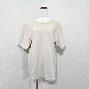 UNIQLO U 남성용 M 베이지 반팔 T셔츠 크루넥 심플 무지