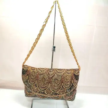 비즈 자수 골드 체인 클러치백 핸드백 2WAY