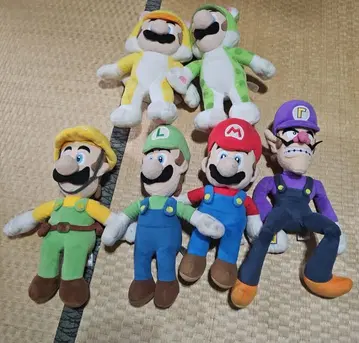 슈퍼 마리오 봉제 인형 6개 세트 마리오 루이지 와루이지 고양이