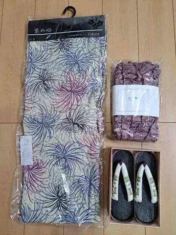 유카타 오비 일본 나막신 3종 세트