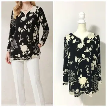 최근 새상품급 LEONARD 레오나르 칸칸 스트레치 튜닉 42