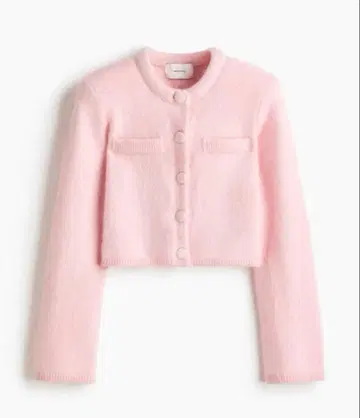 H&M 택 포함 새상품 모헤어 블렌드 숄더 패드 가디건 XS