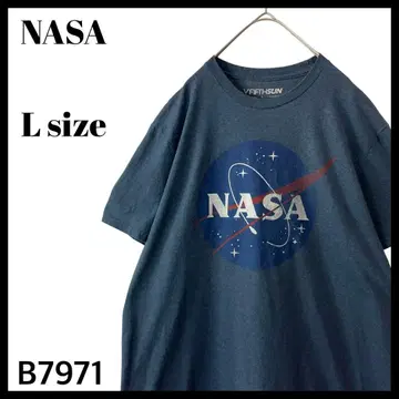 NASA 나사 미국 항공 우주국 공식 라이선스 로고 T셔츠 네이비 L