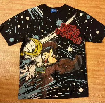 도쿄 디즈니랜드 파이리츠 썸머 미키 블랙 T셔츠