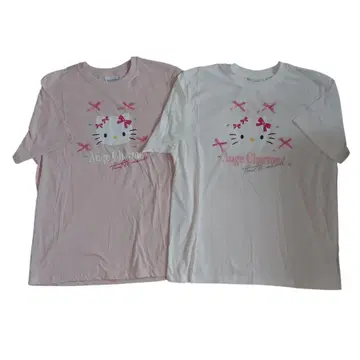 택 포함 키티 x 츠지 노조미 콜라보 T셔츠 2장 (L)