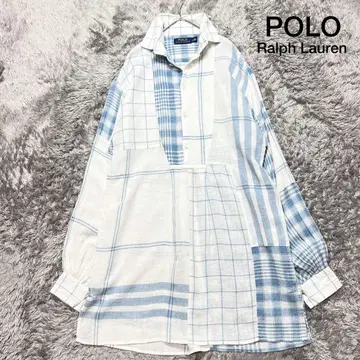 폴로 랄프로렌 패치워크 린넨 풀오버 원피스 M 상당 새상품급