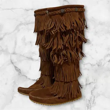 미네통카 5 레이어 프린지 부츠