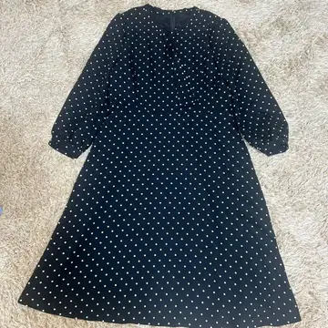 ef-de 에프데 도트 무늬 원피스 보타이 블랙 LL 사이즈