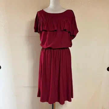 새상품 미사용 쿠튀르 브로치 원피스 레드 계열