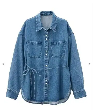 택 포함 미사용 새상품 코코딜 버튼 디자인 리오셀 데님 셔츠
