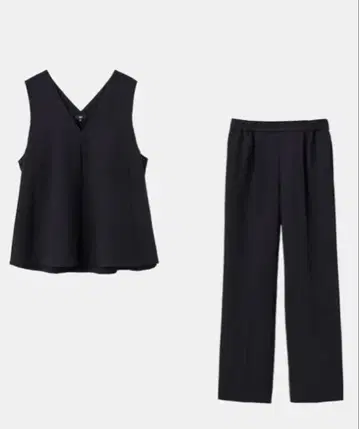 PLST 더블 크로스 텐트 라인 베스트 셋업 블랙