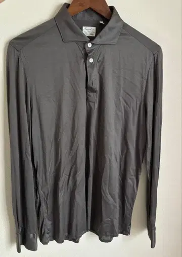 Finamore 1925 그레이 피케 셔츠 L 사이즈