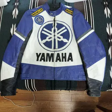 YAMAHA 레이싱 천연 가죽 가죽 자켓