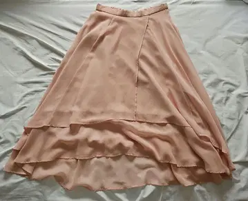 MERCURYDUO 머큐리 듀오 쉬폰 헴 미디 스커트 플레어