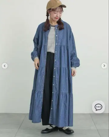 사만사 모스모스 [ 오가닉 코튼 ] 데님 티어드 원피스