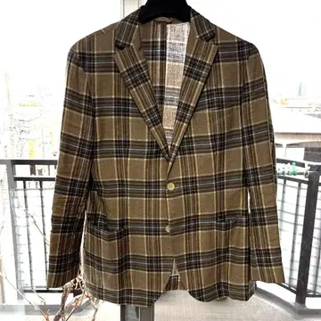 루이지 비앙키/Luigi Bianchi의 체크 무늬 싱글 자켓