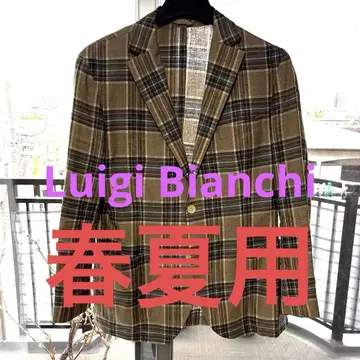루이지 비앙키/Luigi Bianchi의 체크 무늬 싱글 자켓