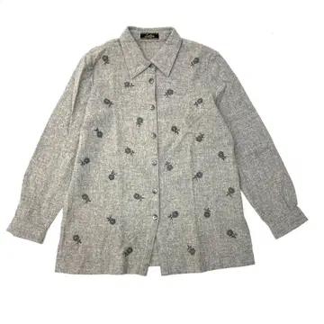 leilian 플라워 자수 울 긴팔 셔츠 3445