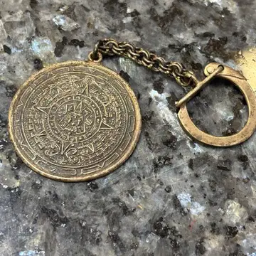 멕시코 아즈텍 문명의 [달력 돌 (태양의 돌)] 모티브 실버 925 키링