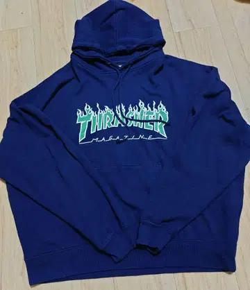 THRASHER 트레셔 로고 후드티 네이비 스케이트보드 구제 의류