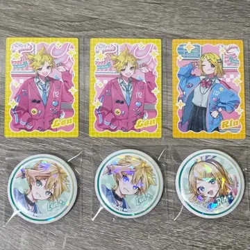 카가미네 렌 카가미네 린 메로파레 트레이딩 카드 로손 캔뱃지 세트